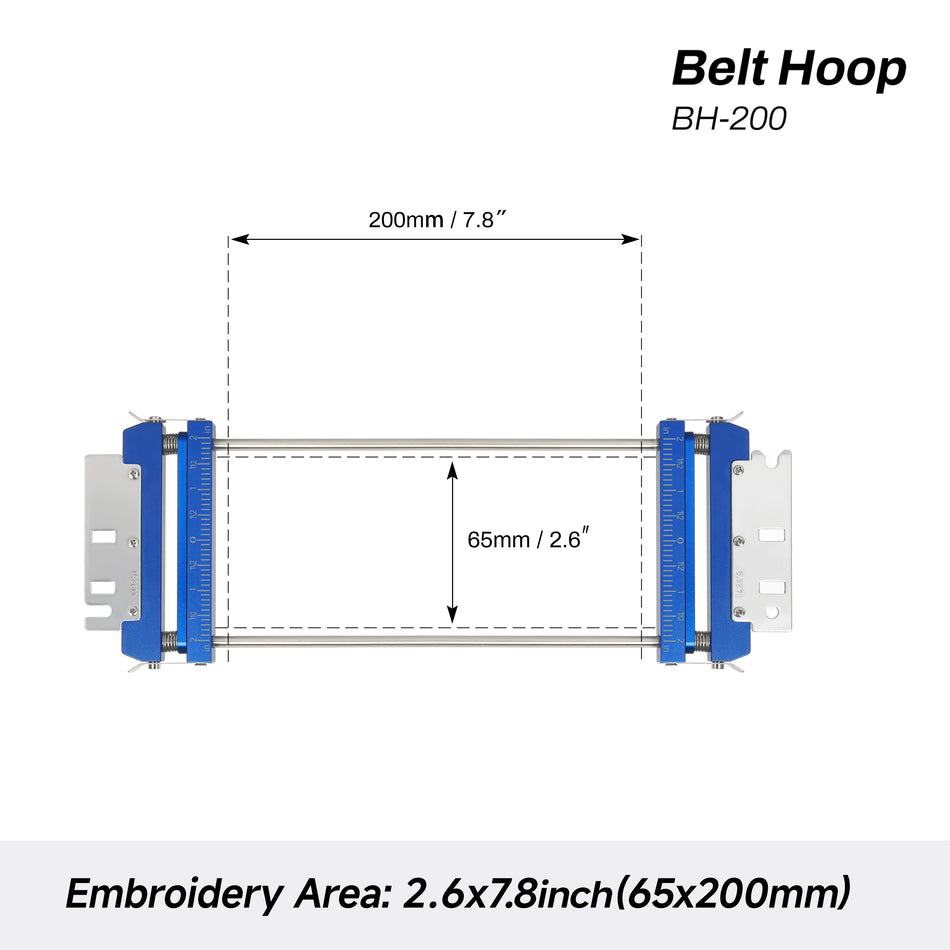Metal Belt Embroidery Hoop for BAI Embroidery Machine — for Karate Belts, Dog Collars, Sashes & Garments