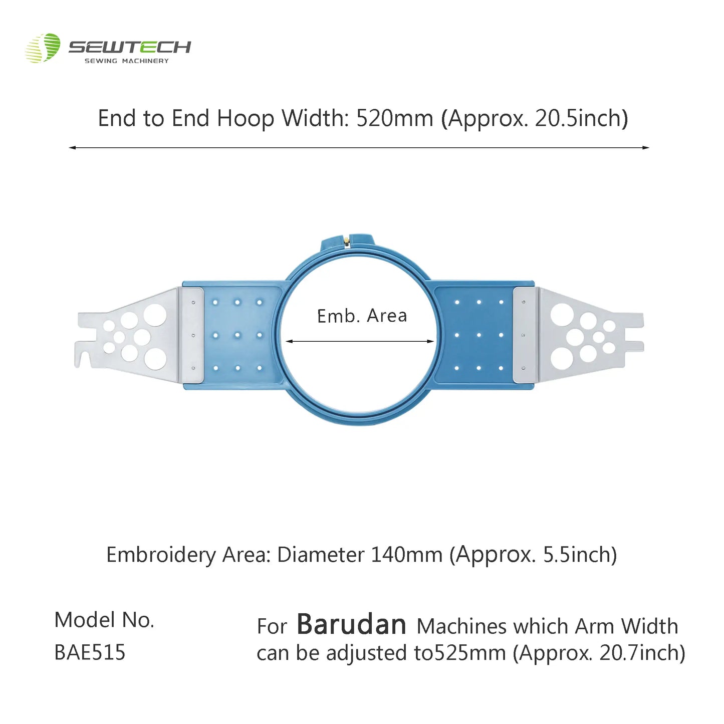 MaggieFrame Tubular Embroidery Hoop 150mm | 5.9" Round for Barudan EFP