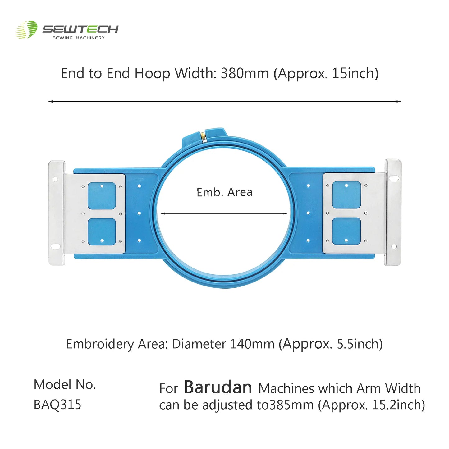 MaggieFrame Tubular Embroidery Hoop 150mm | 5.9" Round for Barudan QS