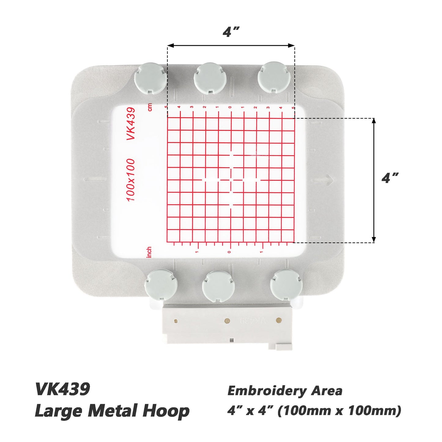 Magnetic Hoop for Husqvarna Viking Designer Diamond Deluxe Ruby Royale Topaz SAPPHIRE 85 SE JADE | Metal Magnet Embroidery Machine Sash Frame | 4x4"