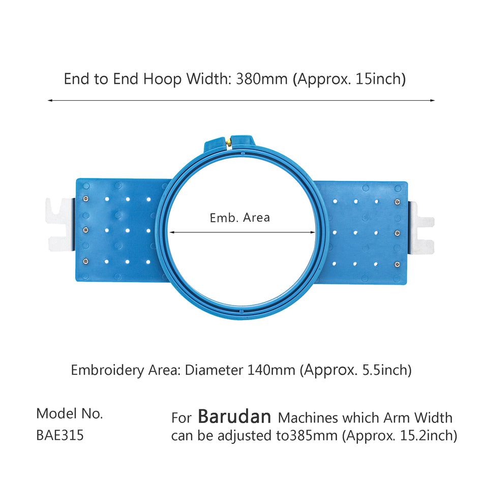 MaggieFrame Tubular Embroidery Hoop 150mm | 5.9" Round for Barudan EFP