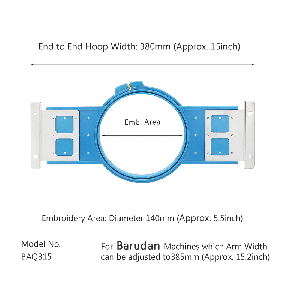 MaggieFrame Tubular Embroidery Hoop 150mm | 5.9" Round for Barudan QS