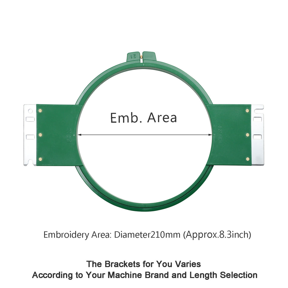 MaggieFrame Tubular Embroidery Hoop 210mm | 8.3" Round for Melco
