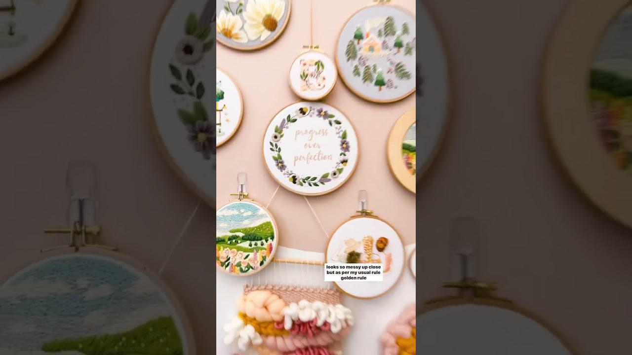 how to hang an embroidery hoop