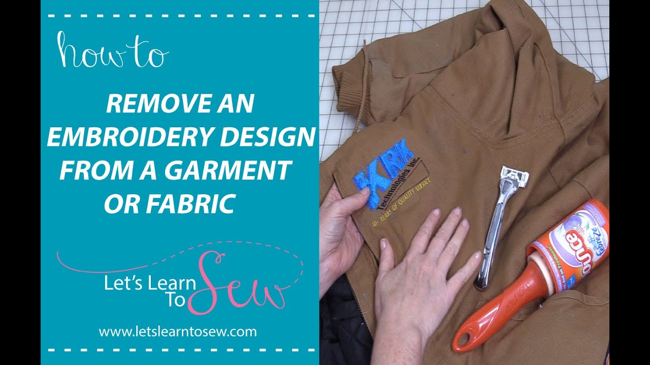 how to remove embroidery from a jacket