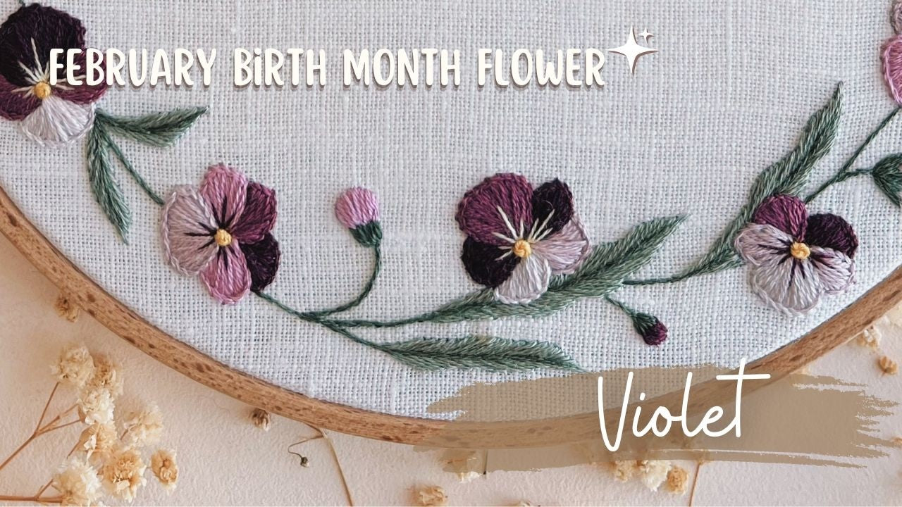 violet embroidery