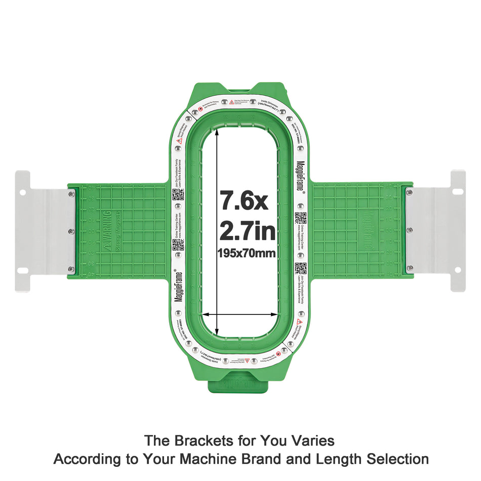 MaggieFrame Magnetic Hoop 195x70mm | 7.6"x2.7" for Barudan QS