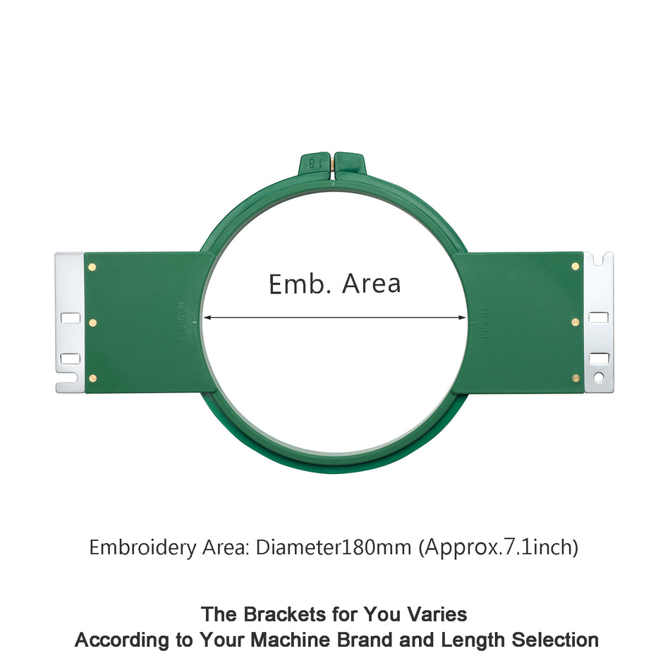 MaggieFrame Tubular Embroidery Hoop 180mm | 7.1" Round for Melco