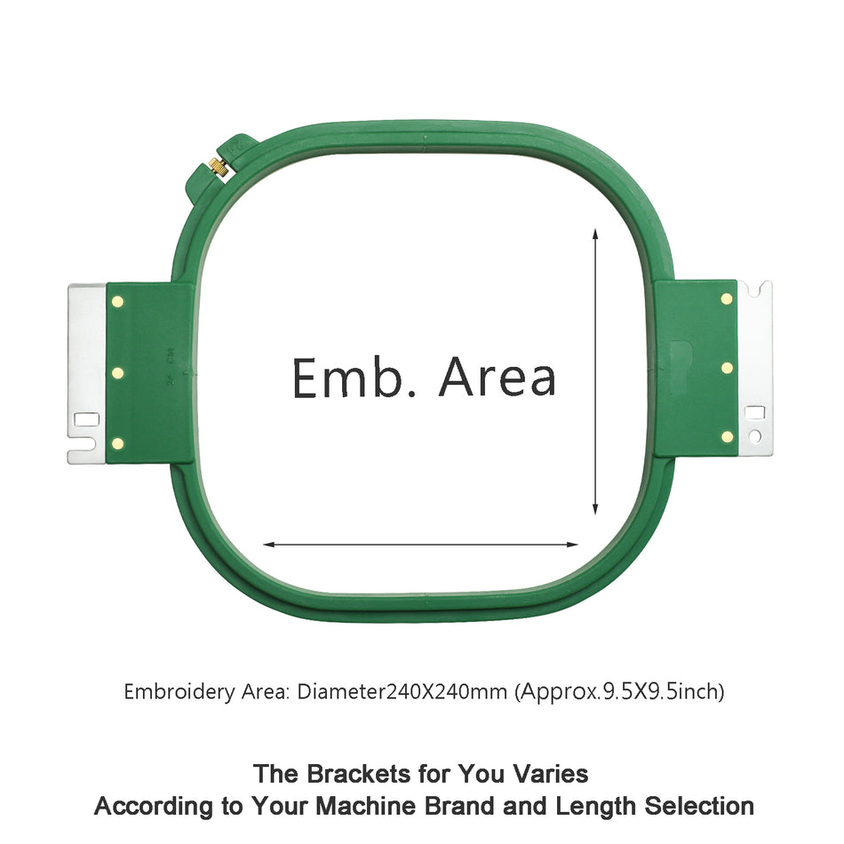MaggieFrame Tubular Embroidery Hoop 240mm | 9.5" Square for ZSK