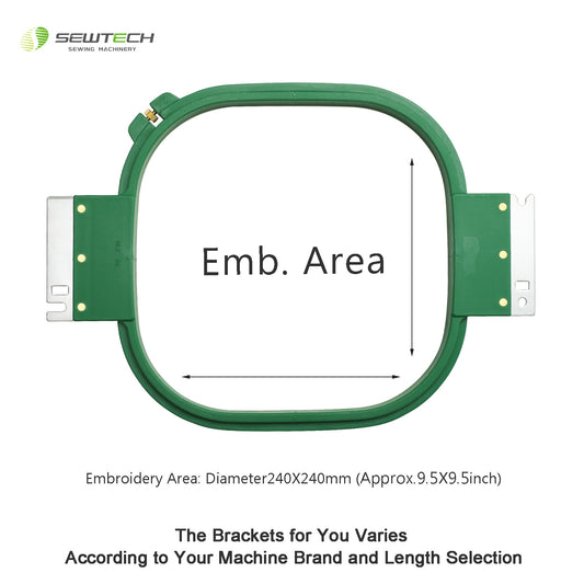 MaggieFrame Tubular Embroidery Hoop 240mm | 9.5" Square for SWF