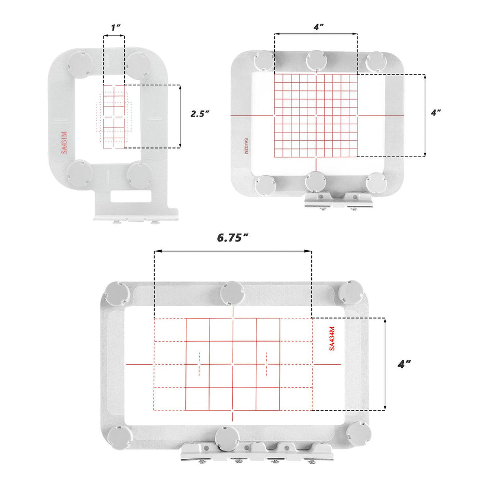 Magnetic Hoop Set for Brother SE600 PE550D SE700 PE535 SE400 PE525 PE540D PE500 SE625 SE425 Innovis, Metal Magnet Embroidery Machine Sash Frames