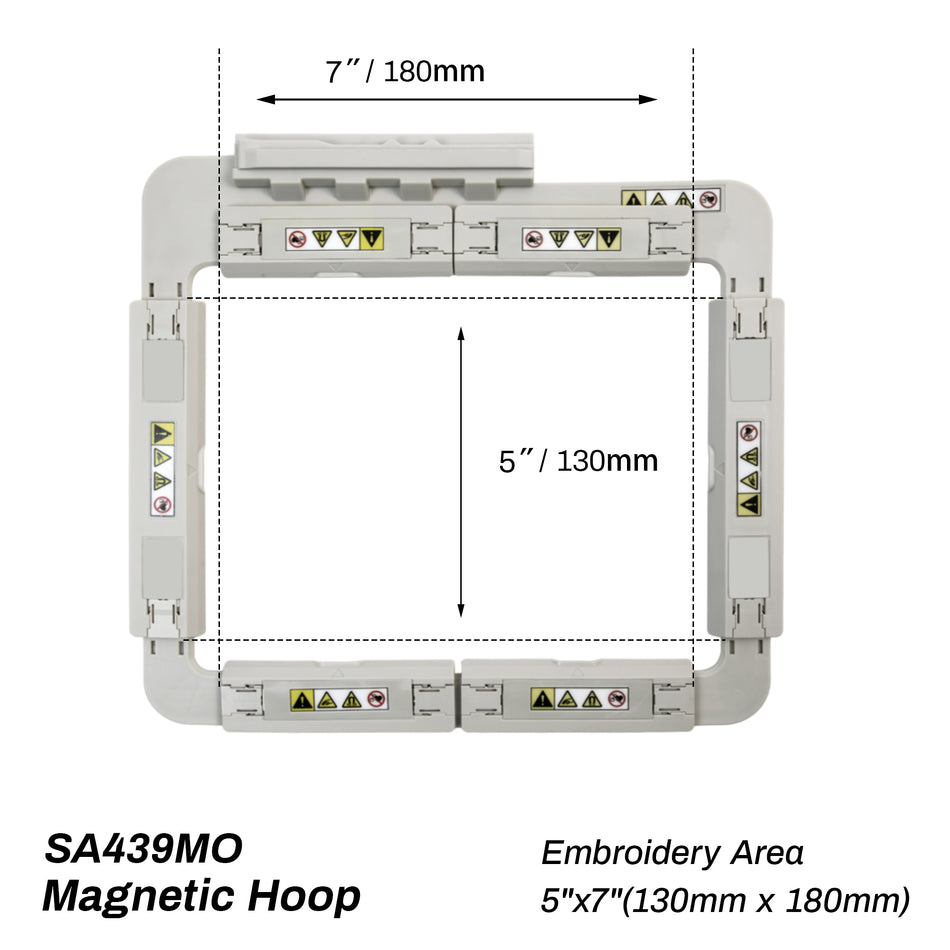 SA439MO Magnetic Embroidery Hoop | 130x180mm (5"x7") | for Brother NV870, Stellaire XE, Dream VE2200 Innov-is BabyLock Embroidery Machine
