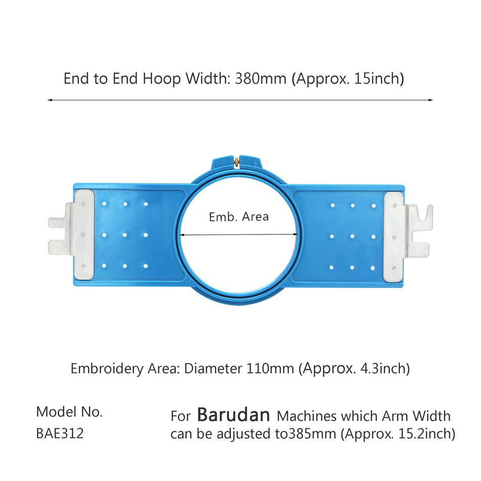 MaggieFrame Tubular Embroidery Hoop 120mm | 4.7" Round for Barudan EFP