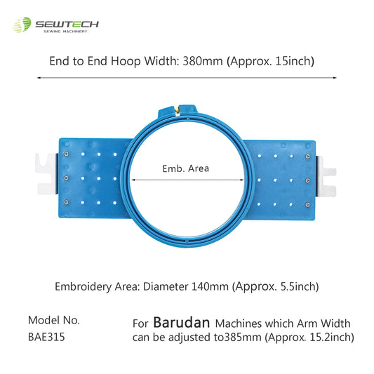 MaggieFrame Tubular Embroidery Hoop 150mm | 5.9" Round for Barudan EFP