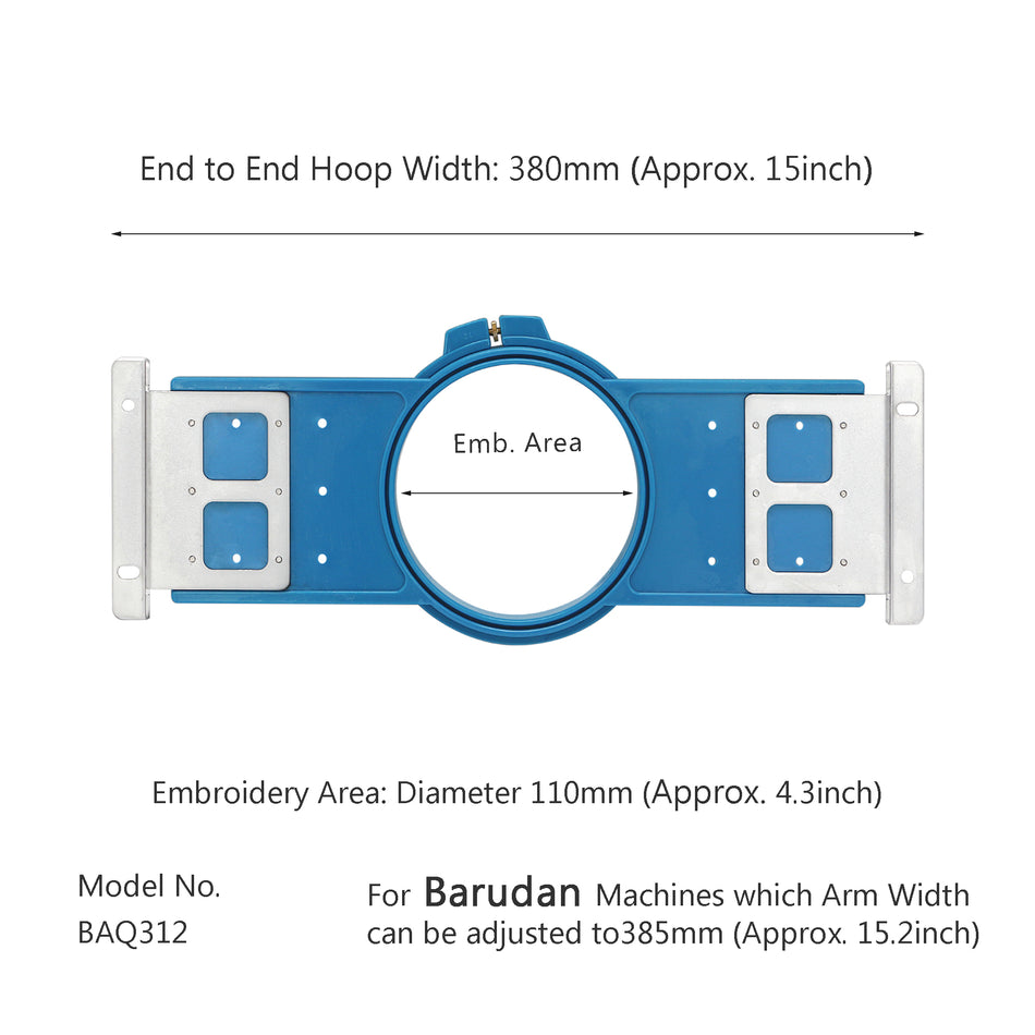 MaggieFrame Tubular Embroidery Hoop 120mm | 4.7" Round for Barudan QS