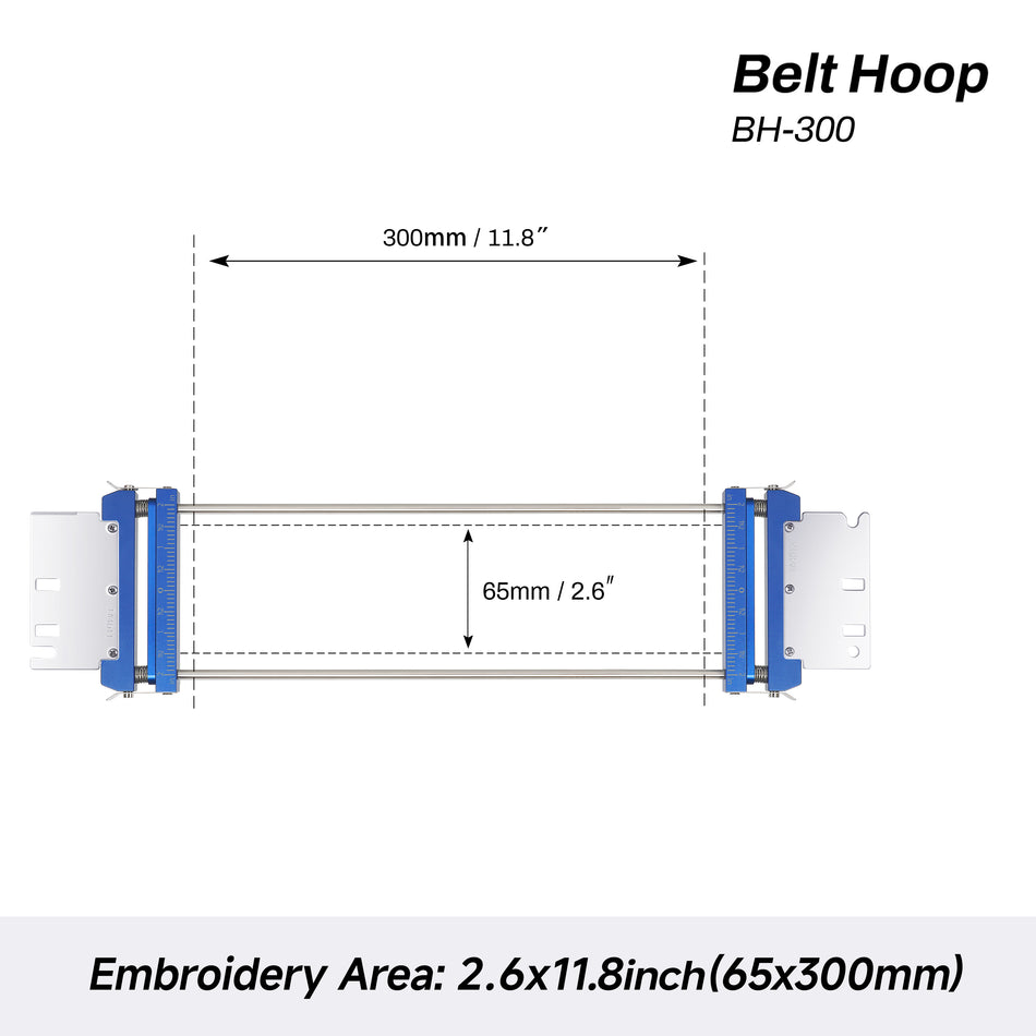 Metal Belt Embroidery Hoop (65x300mm) for Proemb Embroidery Machines | Rigid Strap & Collar Frame for Karate Belts, Dog Collars, Sashes & Webbing
