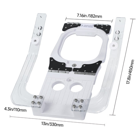 0404 positioning fixture showing mounting dimensions and guide rails