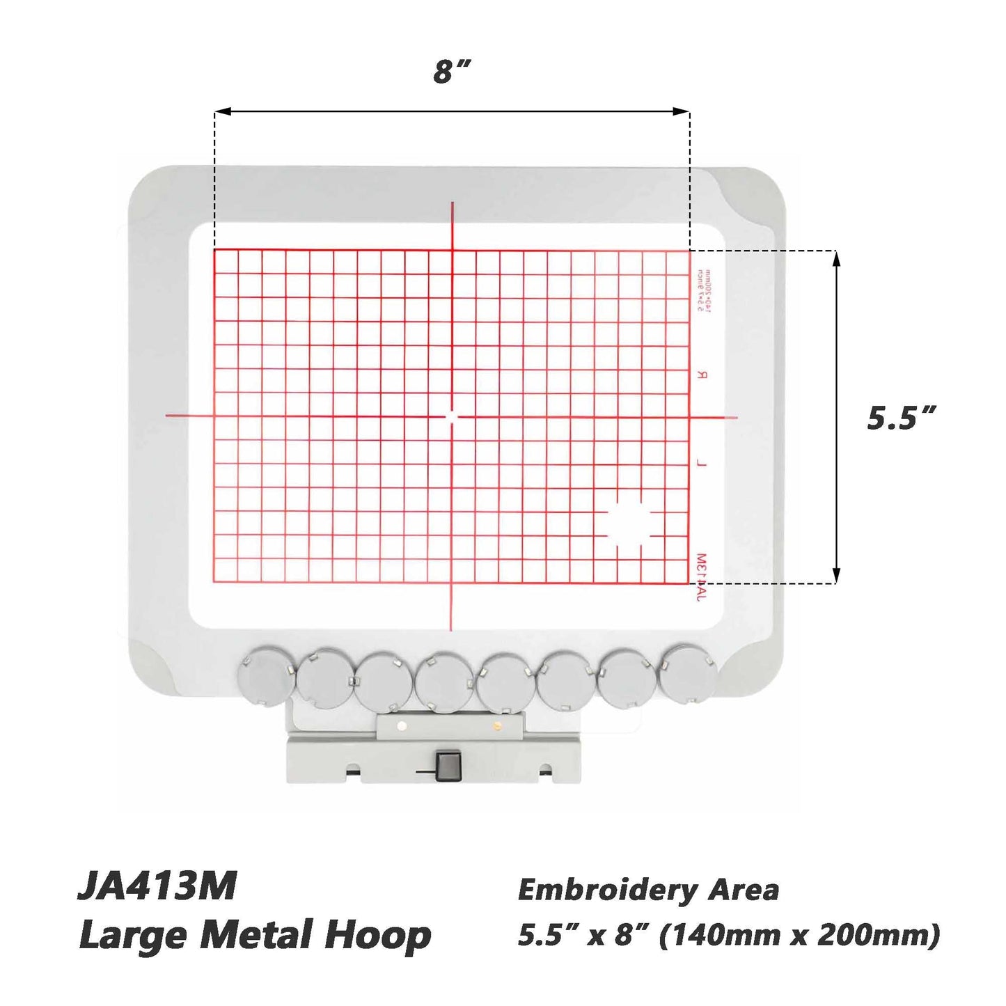 Magnetic Hoop for Elna eXpressive 830, 830L, 9500, 9600 Haute Couture | Metal Magnet Embroidery Machine Sash Frame
