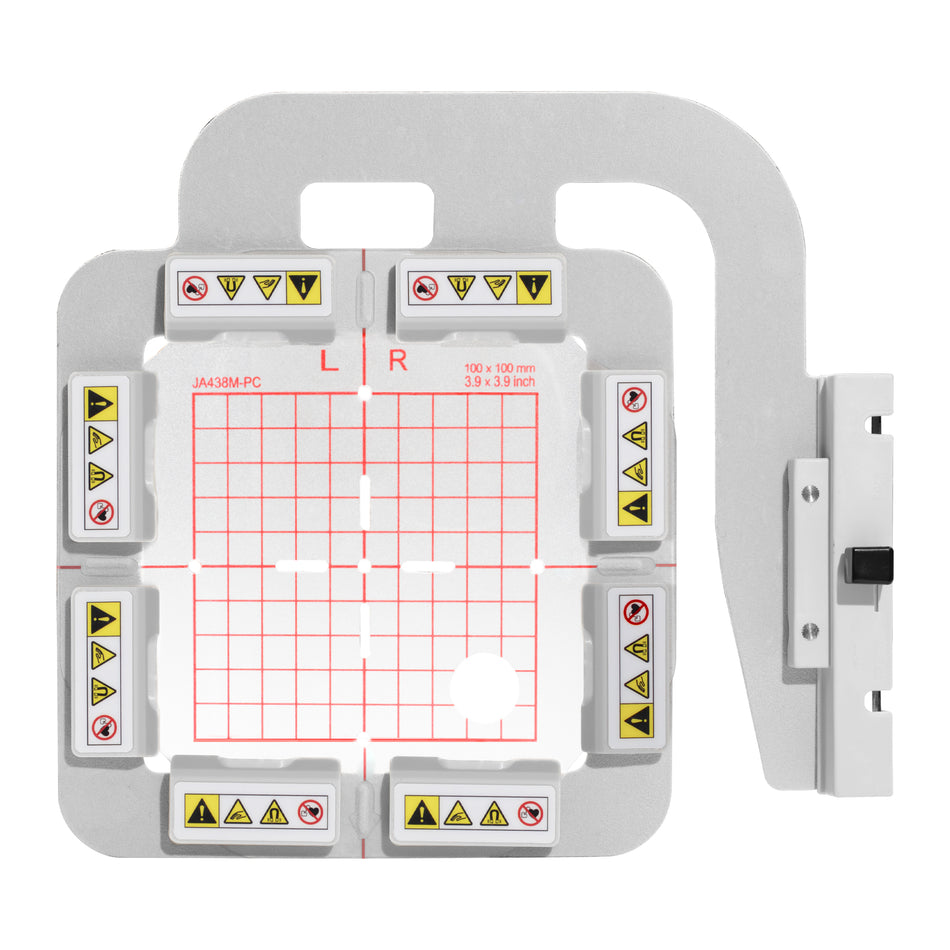 Magnetic hoop for Janome Memory Craft MC550ELE, MC550E, MC500ELE, MC500E, MC450E, MC400E – Metal magnetic embroidery sash frame JA438MK - 3.9"x3.9" (100x100mm)