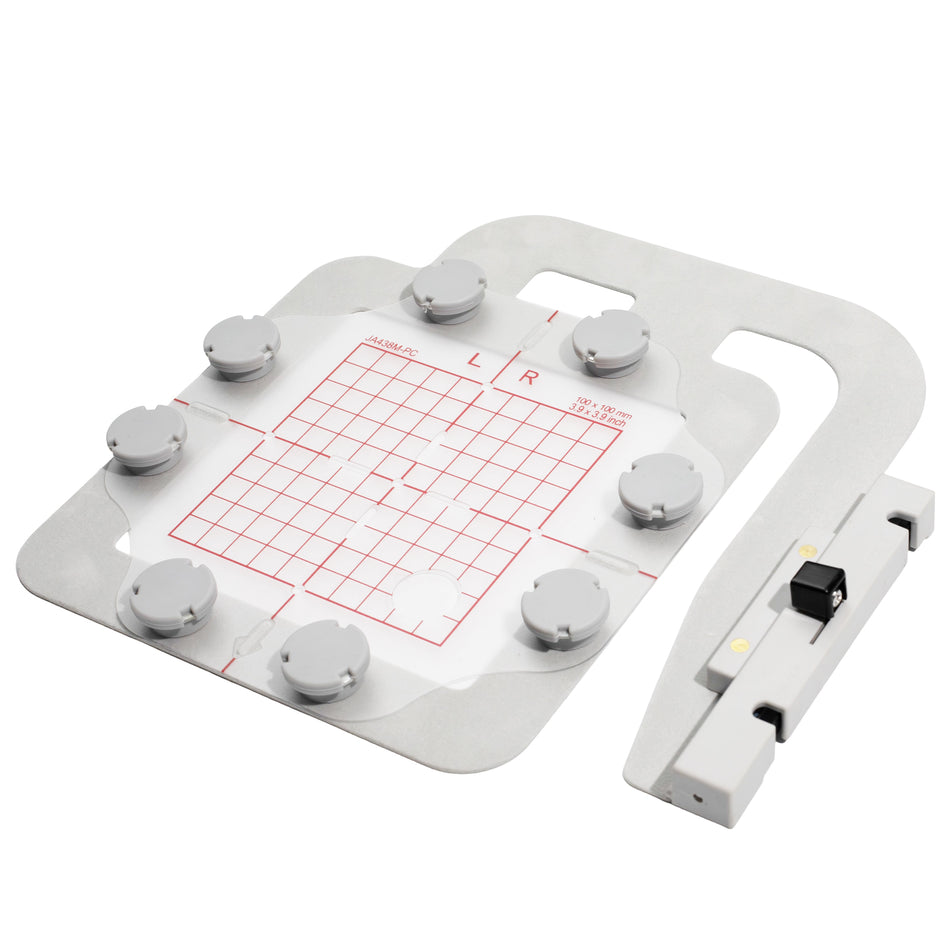 Magnetic hoop for Janome Memory Craft MC550ELE, MC550E, MC500ELE, MC500E, MC450E, MC400E – Metal magnetic embroidery sash frame JA438M - 3.9"x3.9" (100x100mm)