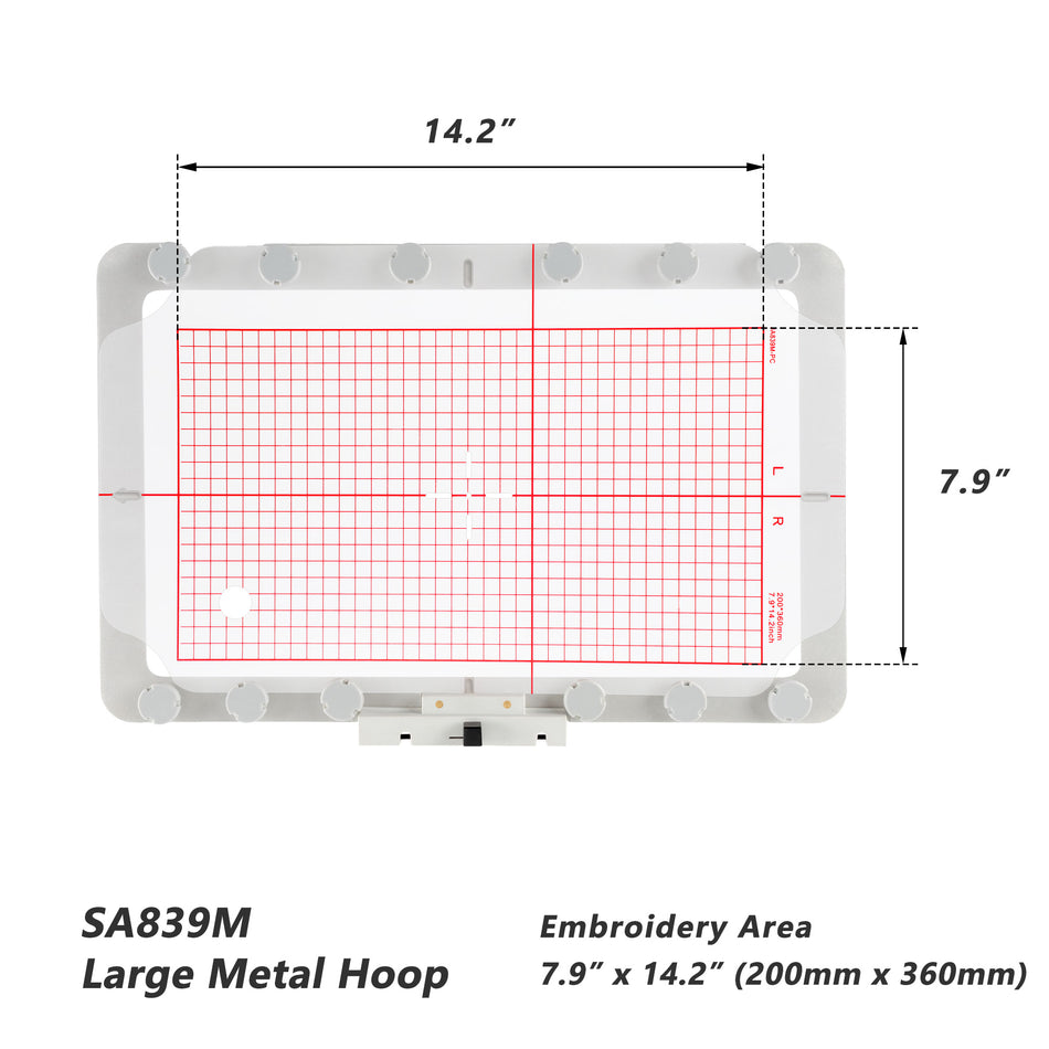 200x360 mm / 7.9x14.2 inch Round Magnetic Embroidery Hoop for Janome Memory Craft MC550E Embroidery Machine