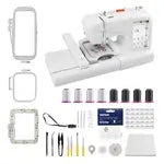 Maxstitch Middle Computerized Home Embroidery Machine – 7.9″ x 11″ Large Hoop, 7″ Touchscreen, USB, Auto Threading, Starter Bundle for DIY & Small Business