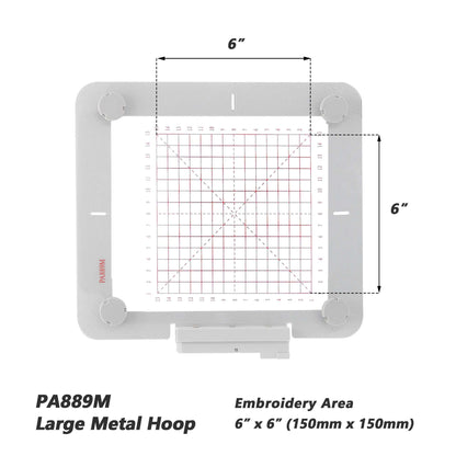 Magnetic Hoop for Husqvarna Viking Designer, Designer JADE, QUIT DESIGNER Ⅱ, Platinum | Metal Magnet Embroidery Machine Sash Frame | 5.9x5.9"