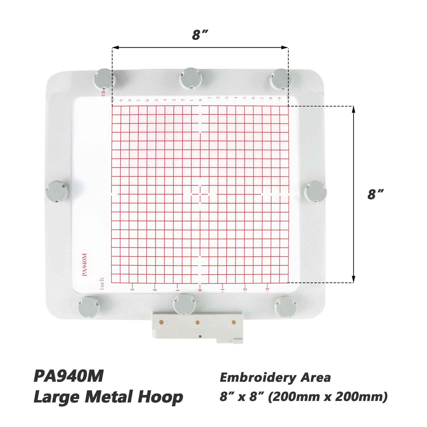 Magnetic Hoop for Husqvarna Viking | Metal Magnet Embroidery Machine Sash Frame | 8x8"
