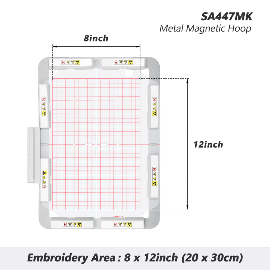Magnetic hoop for Babylock Solaris Destiny Ellisimo – Metal Magnetic Sash Frame, 8x12"-SA447MK