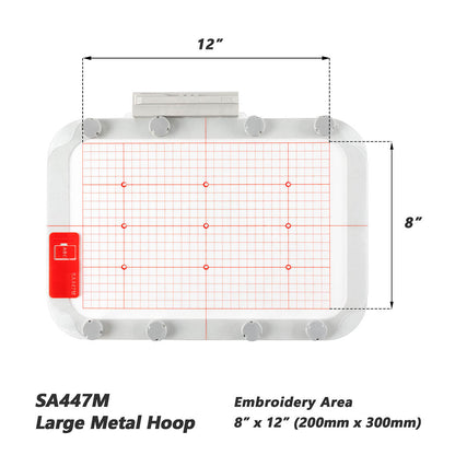Magnetic Hoop for Babylock Solaris Destiny Ellisimo, Metal Magnet Embroidery Machine Sash Frame (8x12"-SA447M)