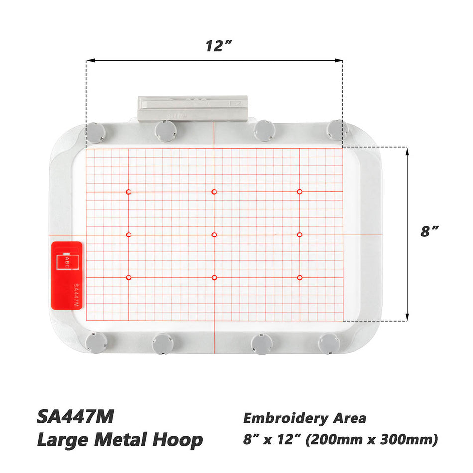 Magnetic Hoop for Babylock Solaris Destiny Ellisimo, Metal Magnet Embroidery Machine Sash Frame (8x12"-SA447M)