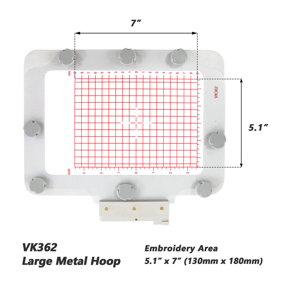 Magnetic Hoop for Husqvarna Viking Designer Epic Diamond Deluxe Ruby Royale SAPPHIRE SE Topaz | Metal Magnet Embroidery Machine Sash Frame | 5.1x7"