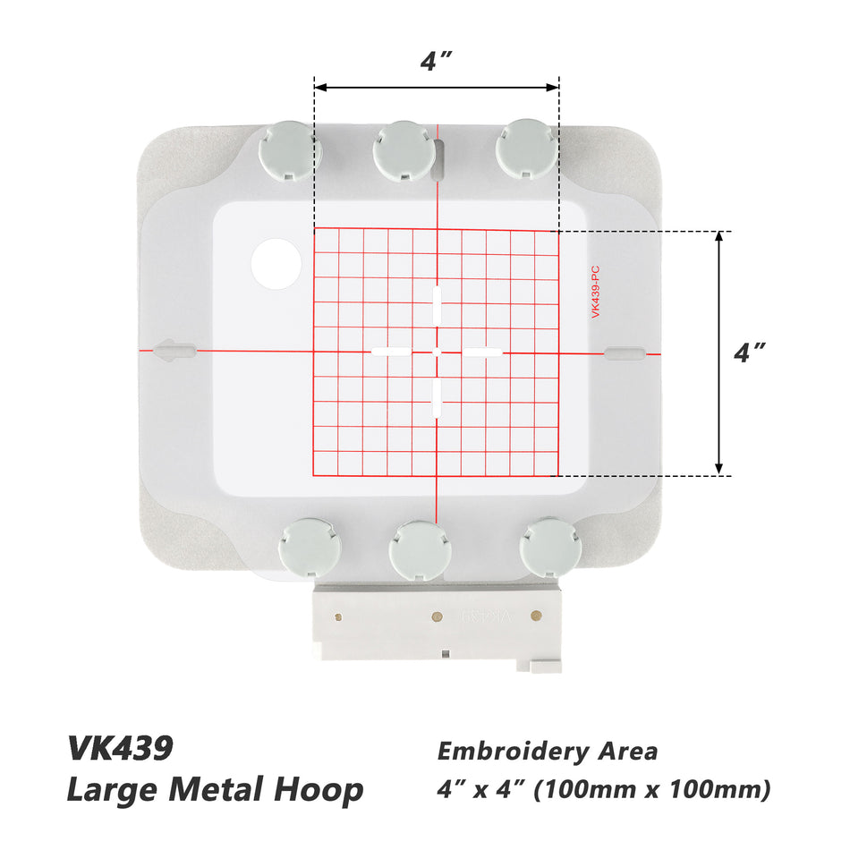 Cadre magnétique pour machine à broder Husqvarna Viking Designer Diamond Deluxe Ruby Royale Topaz SAPPHIRE 85 SE JADE | Cadre magnétique en métal pour machine à broder | 10 x 10 cm