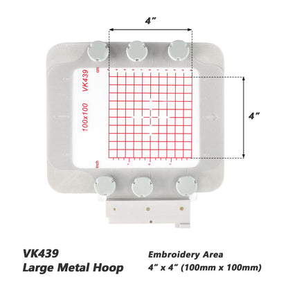 Magnetic Hoop for Husqvarna Viking Designer Diamond Deluxe Ruby Royale Topaz SAPPHIRE 85 SE JADE | Metal Magnet Embroidery Machine Sash Frame | 4x4"