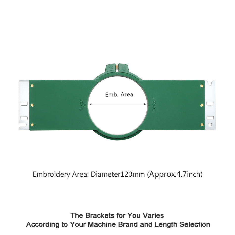 MaggieFrame Tubular Embroidery Hoop 120mm | 4.7" Round for Melco